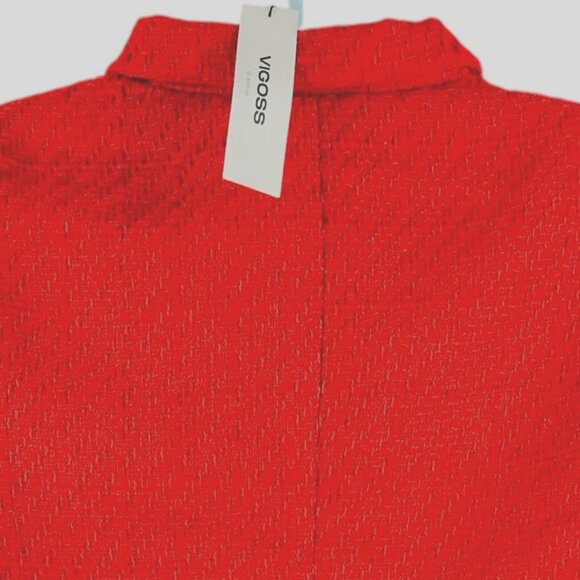 NWT VIGOSS Women's Red Crop Jacket Size Large Full Lined Buttons Flap Pockets - Picture 6 of 12